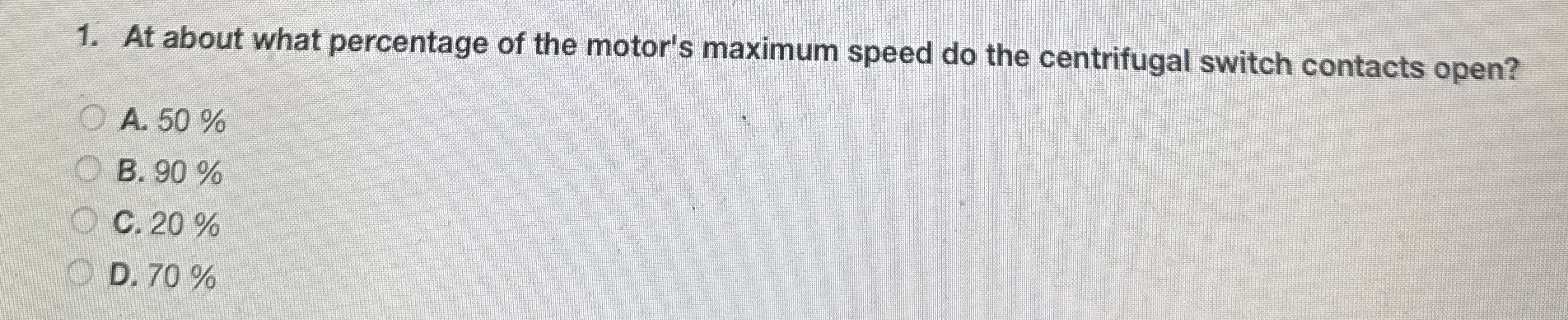 At about what percentage of the motor's maximum