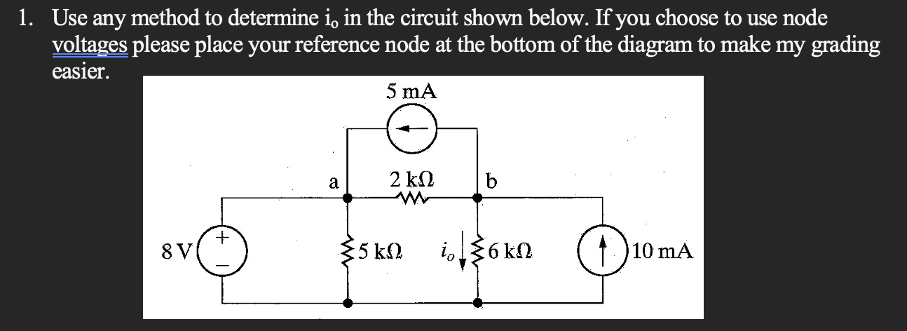 1 . Use any method to determine \ ( i _ { 0 } \ )