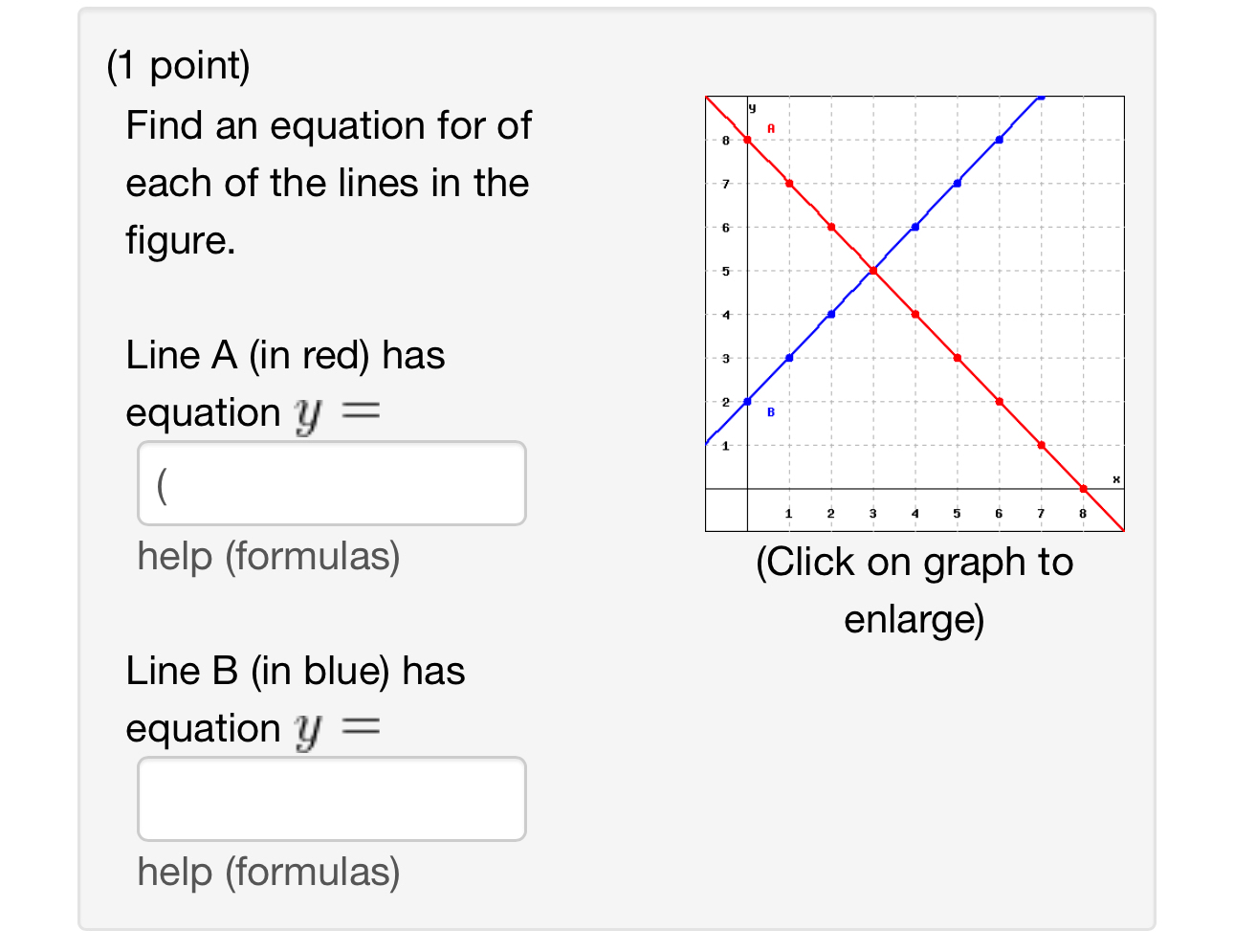 ( 1 point ) Find an equation for of each of the