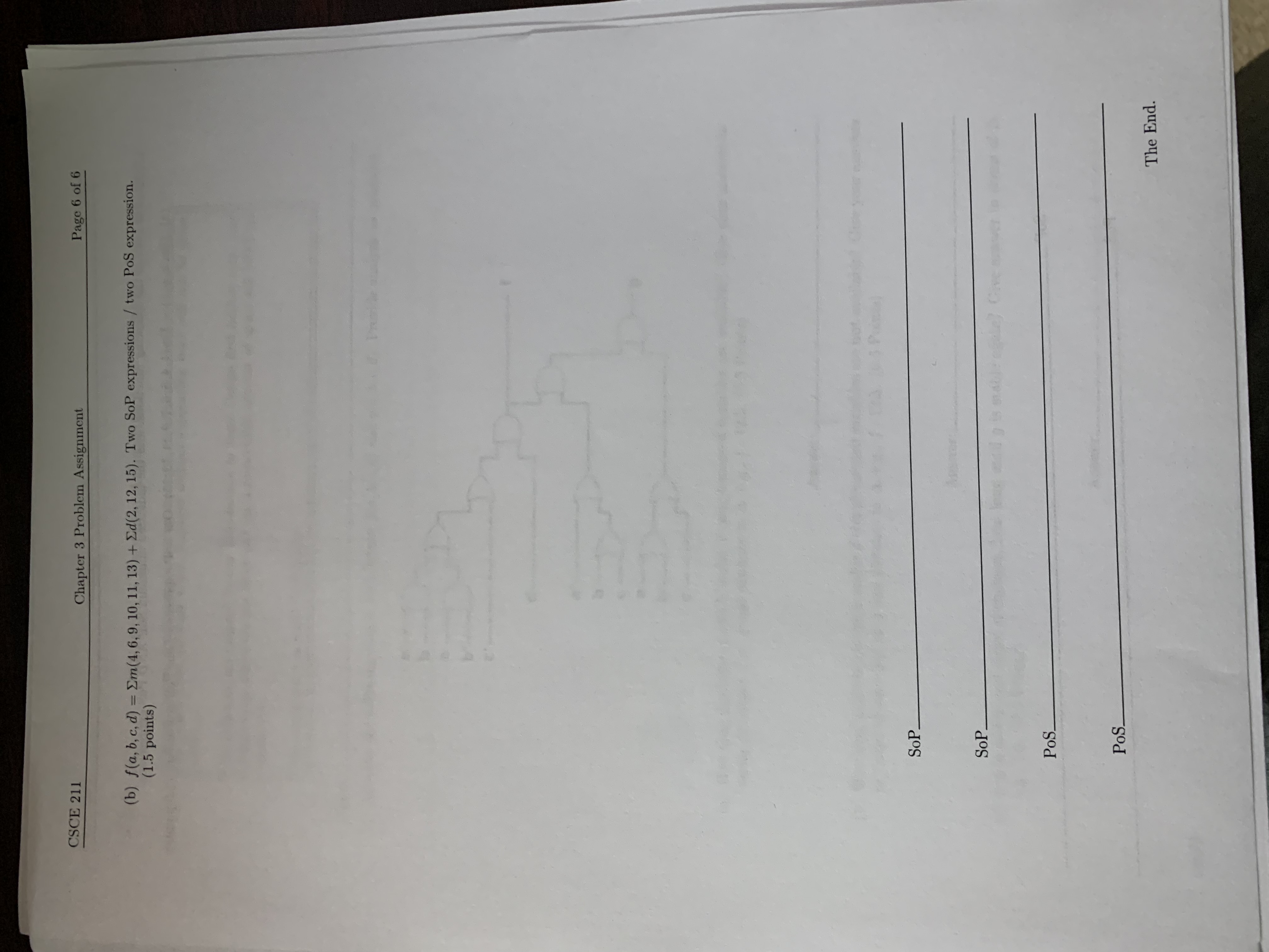 ( b ) f ( a , b , c , d ) = \ Sigma m ( 4 , 6 , 9