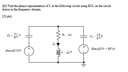 Q 4 ) Find the phasor representation of \ ( I _ {