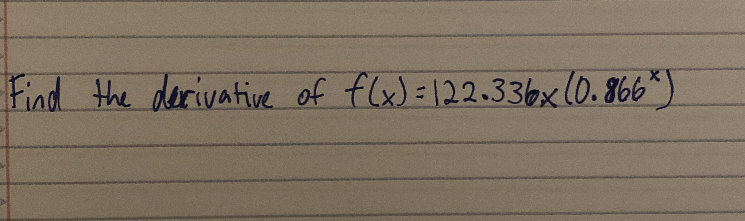 Find the derivative of f ( x ) = 1 2 2 . 3 3 6 x