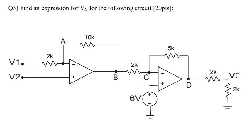 Q 3 ) Find an expression for \ ( \ mathrm { V } _
