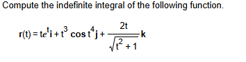 Compute the indefinite integral of the following