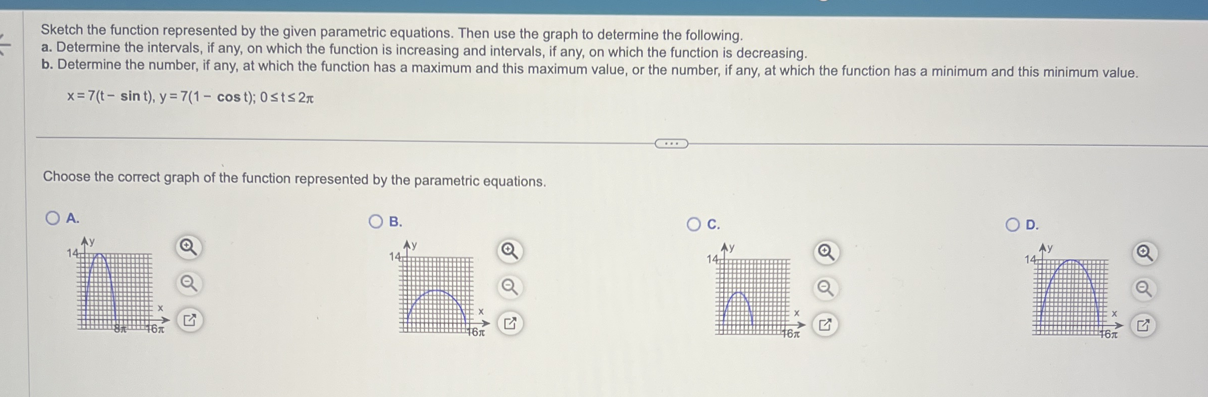Sketch the function represented by the given