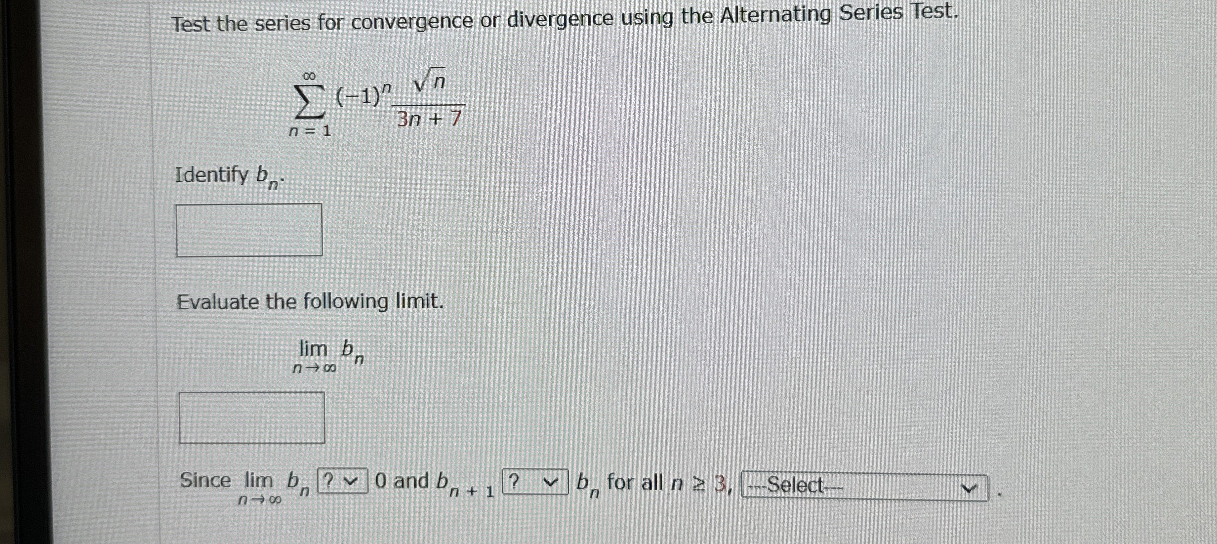 Test the series for convergence or divergence