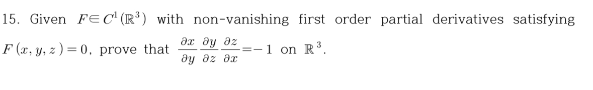 Given F i n C 1 ( R 3 ) with non - vanishing
