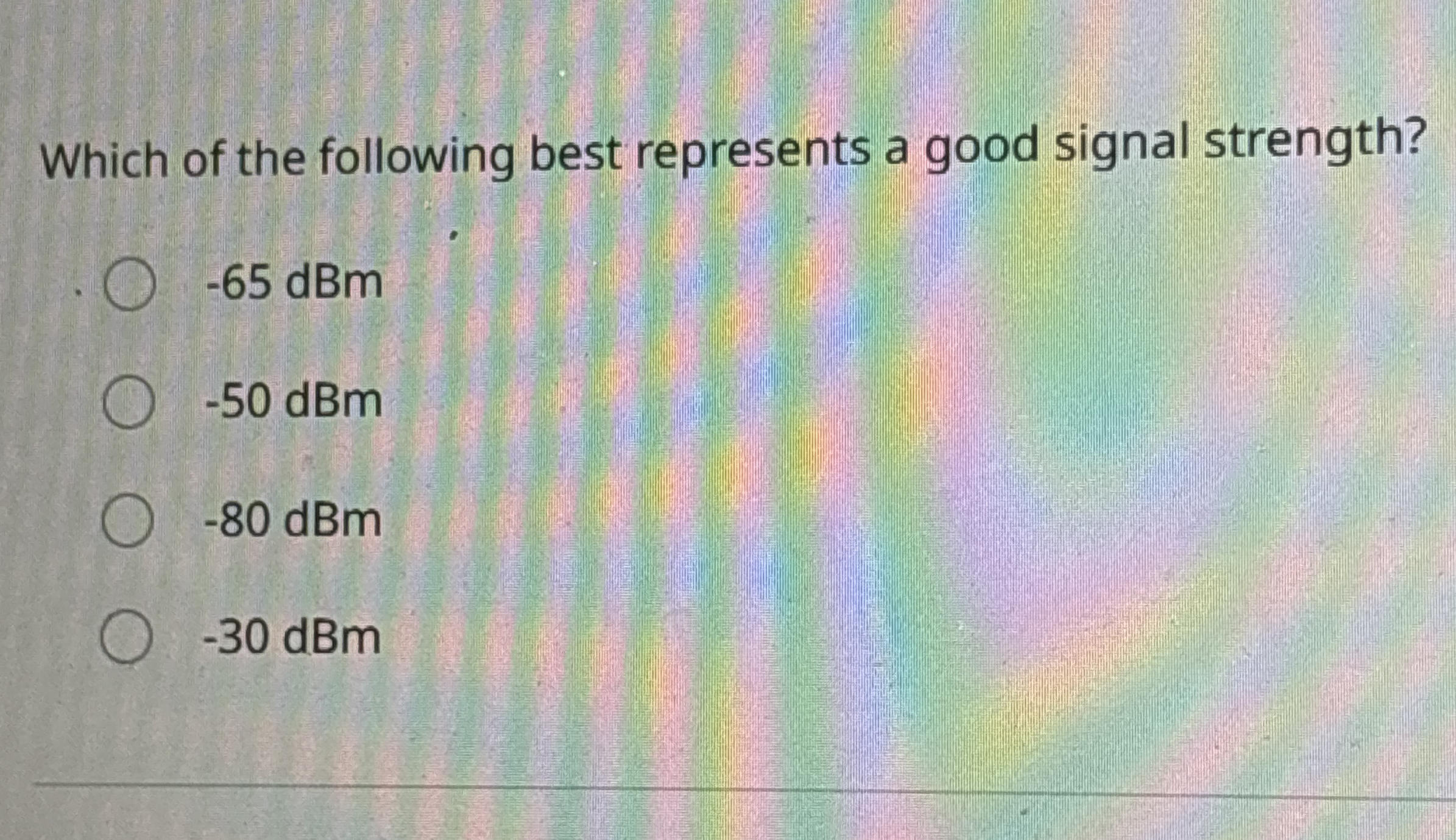 Which of the following best represents a good