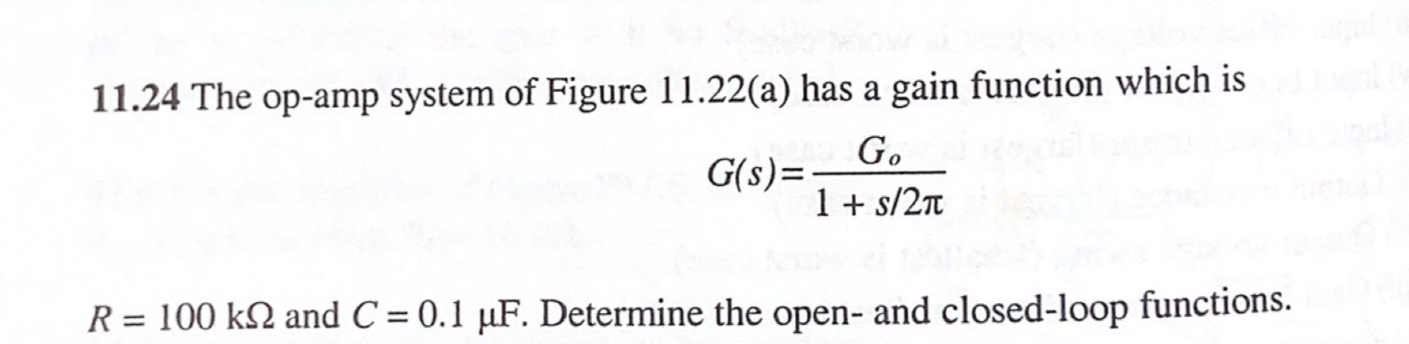 1 1 . 2 4 The op - amp system of Figure 1 1 . 2 2