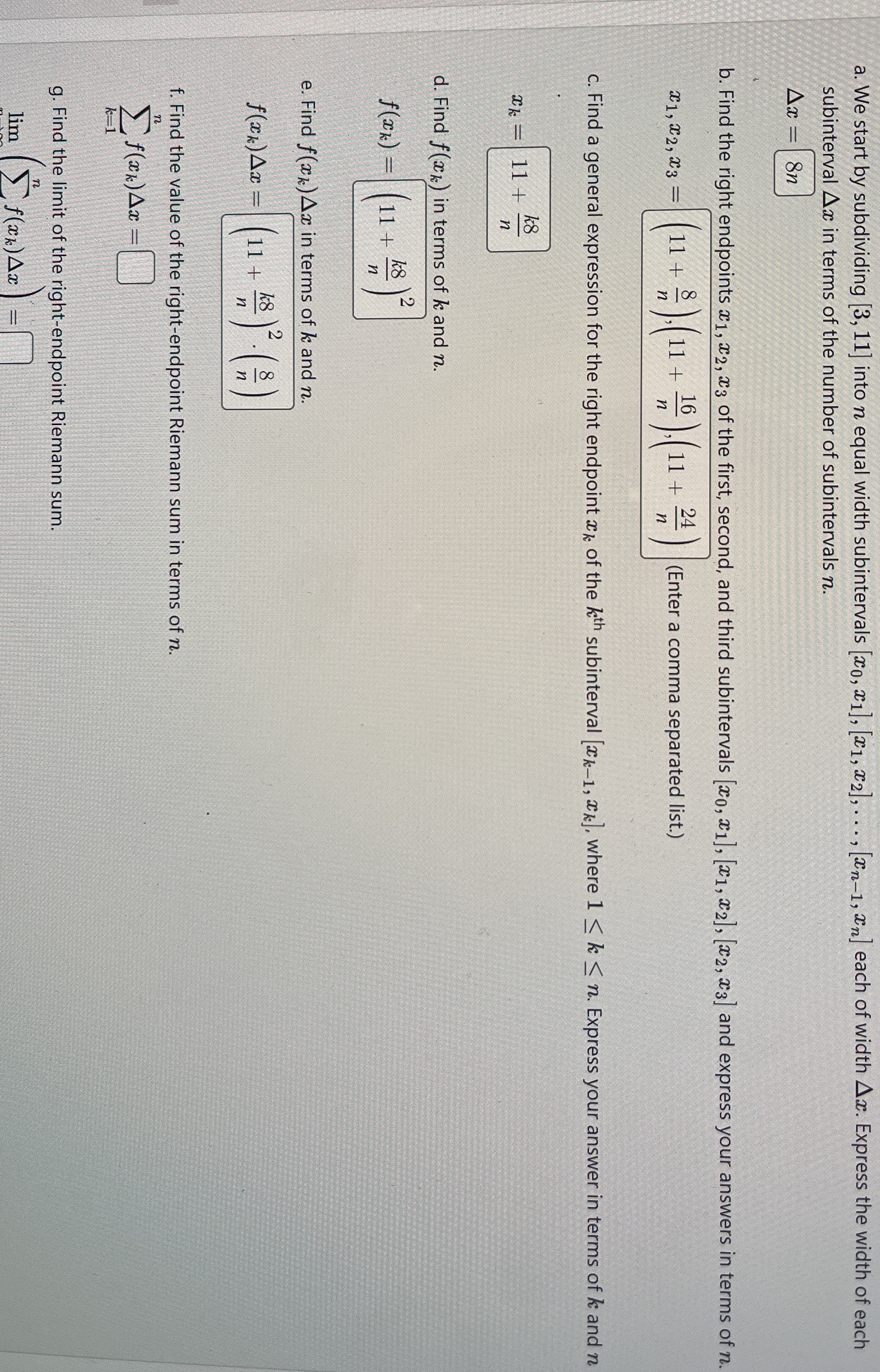 a . We start by subdividing 3 , 1 1 into n equal