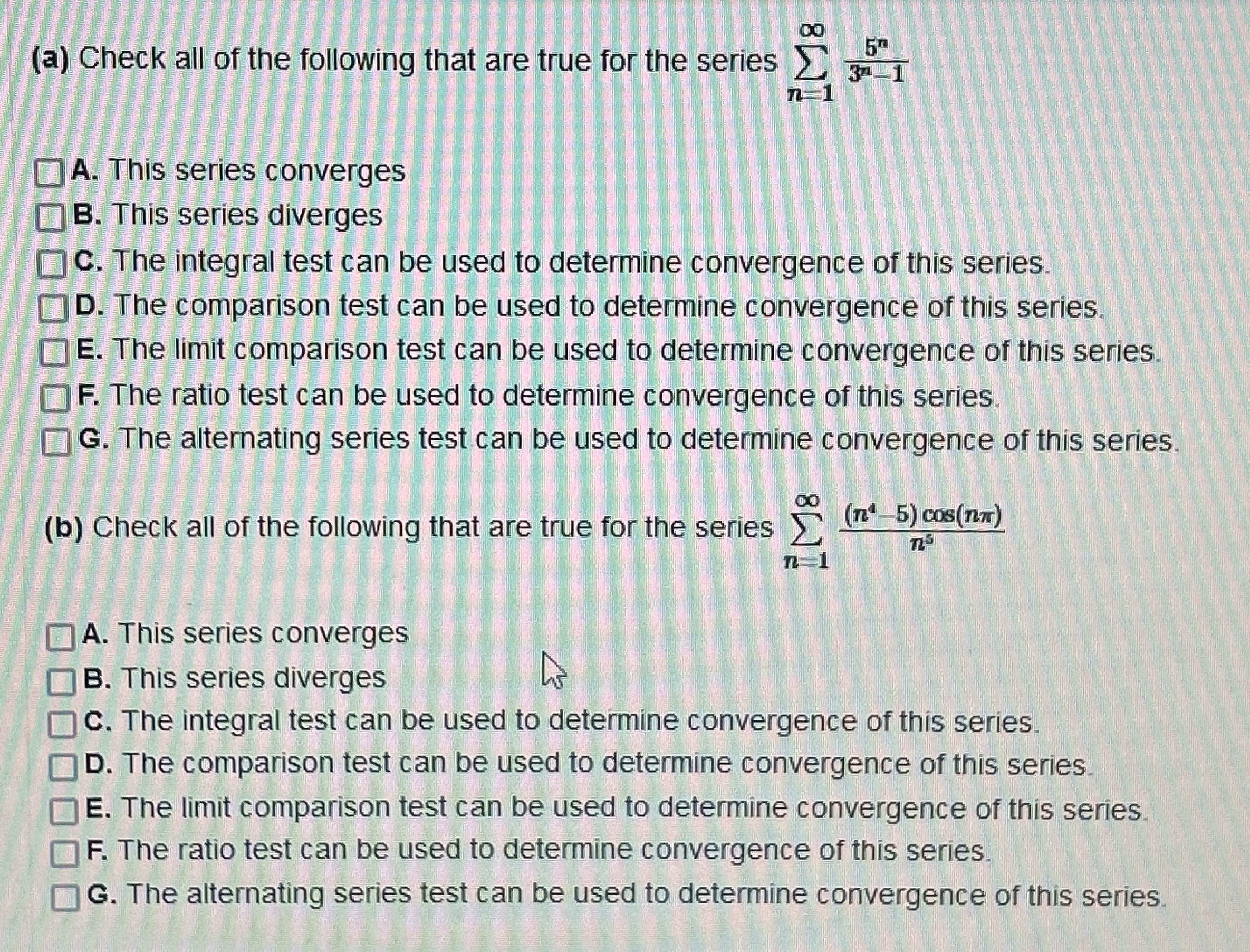 ( a ) Check all of the following that are true