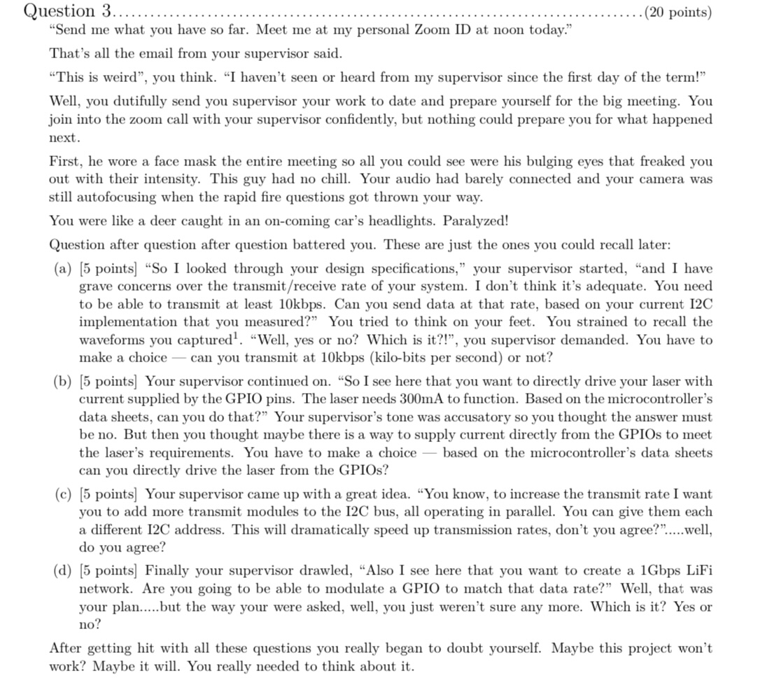 Question 3 . "Send me what you have so far. Meet