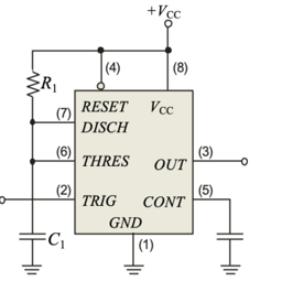 Design a one - shot, using a 5 5 5 timer that