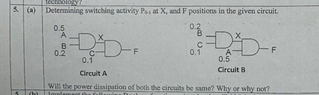 ( a ) Determining switching activity P 0 . 1 at X