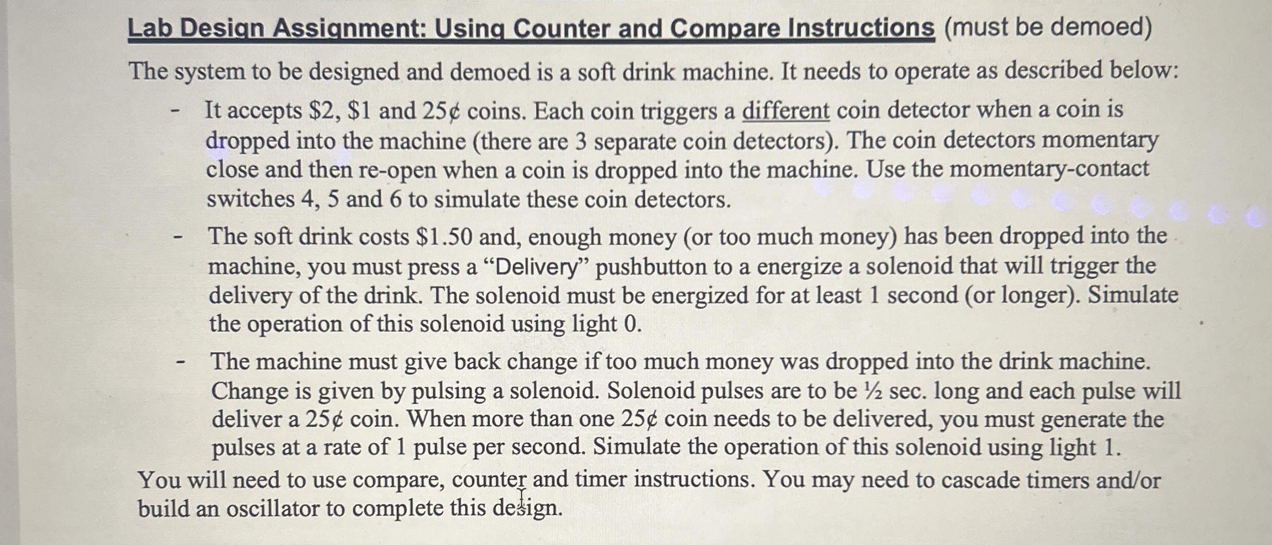Lab Design Assignment: Using Counter and Compare