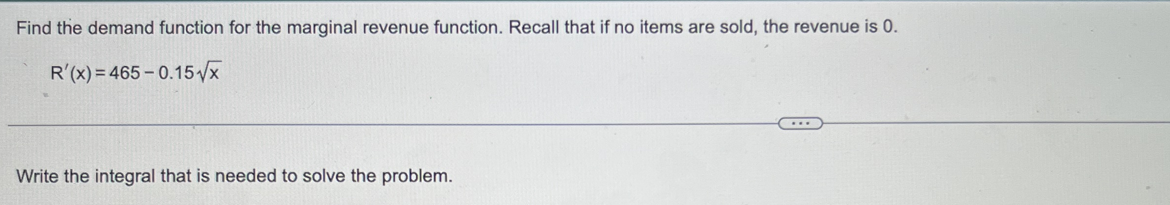 Find the demand function for the marginal revenue
