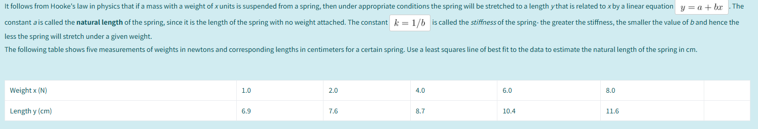 It follows from Hooke's law in physics that if a