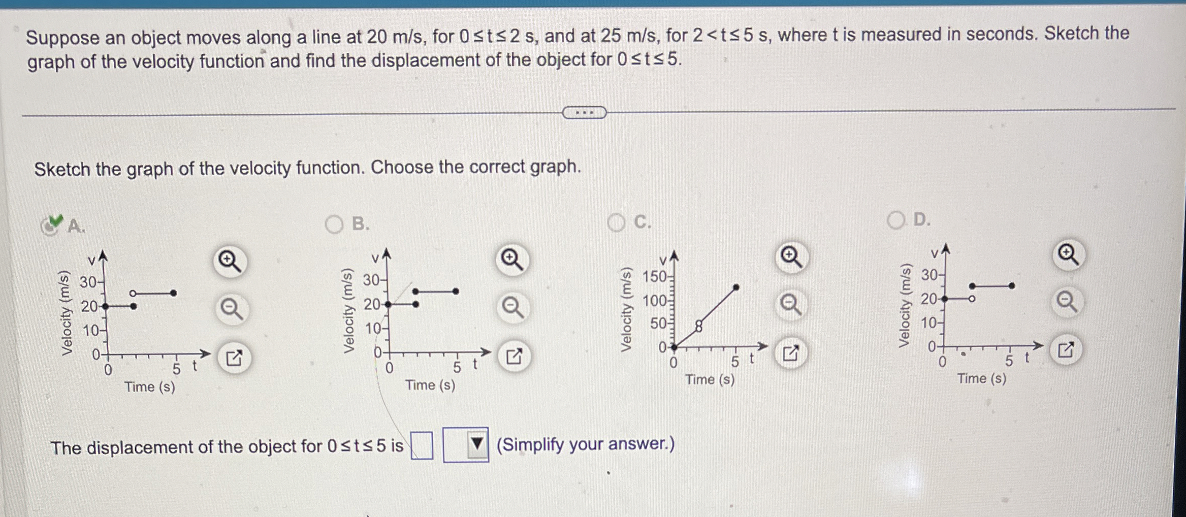Suppose an object moves along a line at 2 0 m s ,