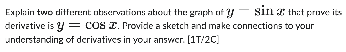 Explain two different observations about the