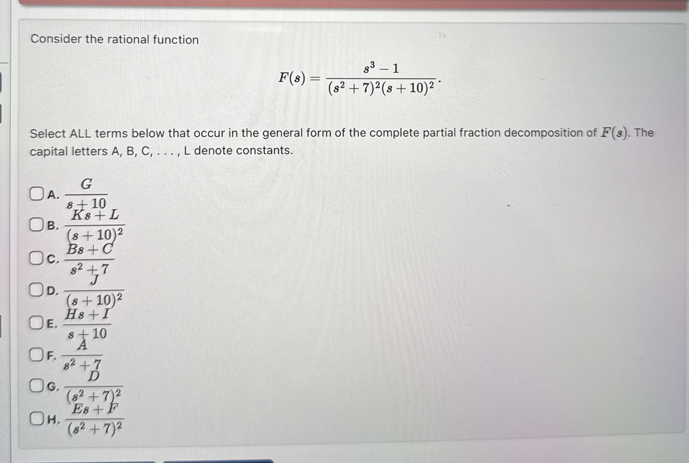 Consider the rational function F ( s ) = s 3 - 1