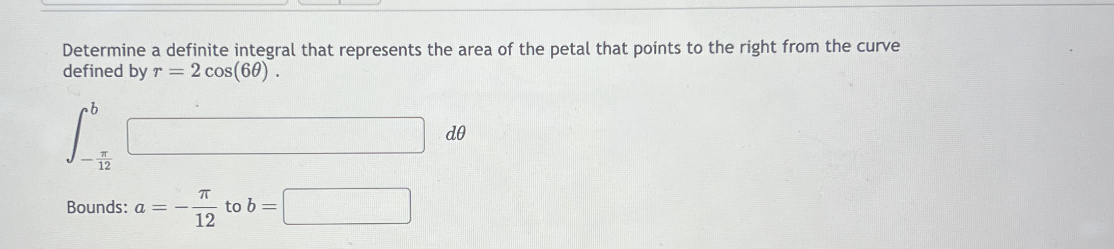 Determine a definite integral that represents the