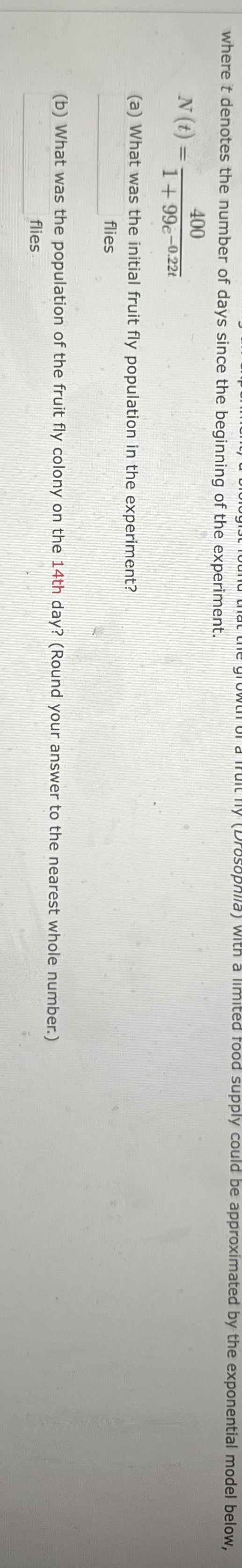 where t denotes the number of days since the