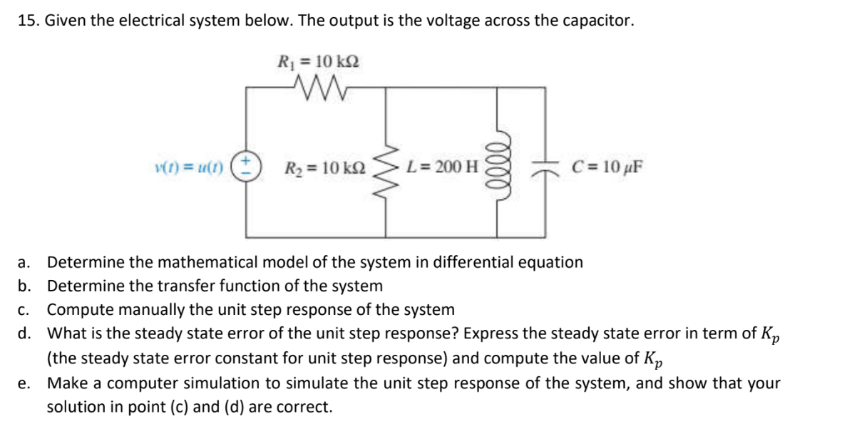 Given the electrical system below. The output is