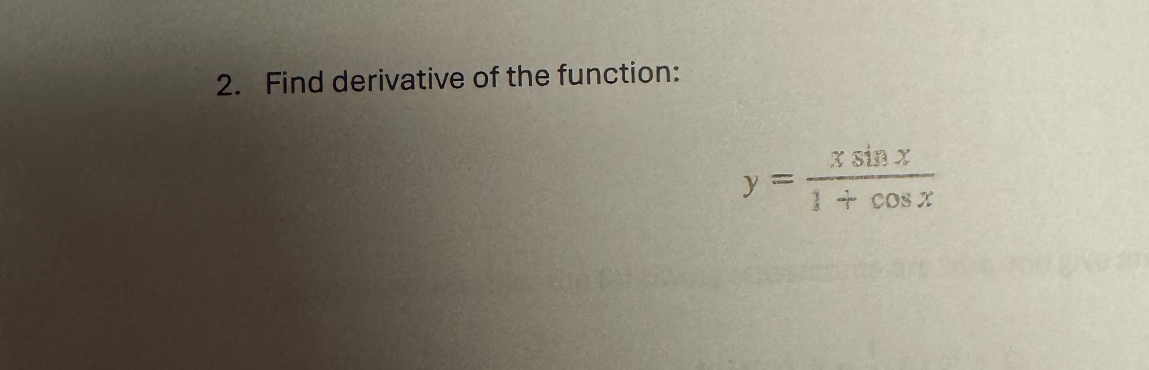 Find derivative of the function: y = x s i n x 1