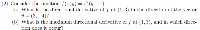 ( 2 ) Consider the function f ( x , y ) = x ^ ( 2