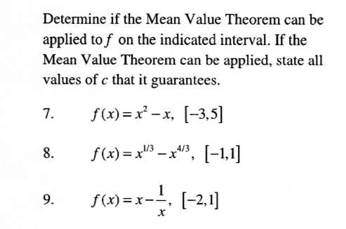 Determine if the Mean Value Theorem can be