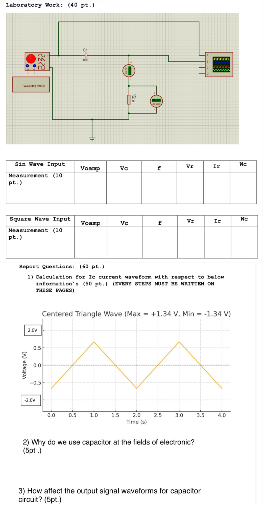 Laboratory Work: ( 4 0 pt . ) \ table [ [ Sin