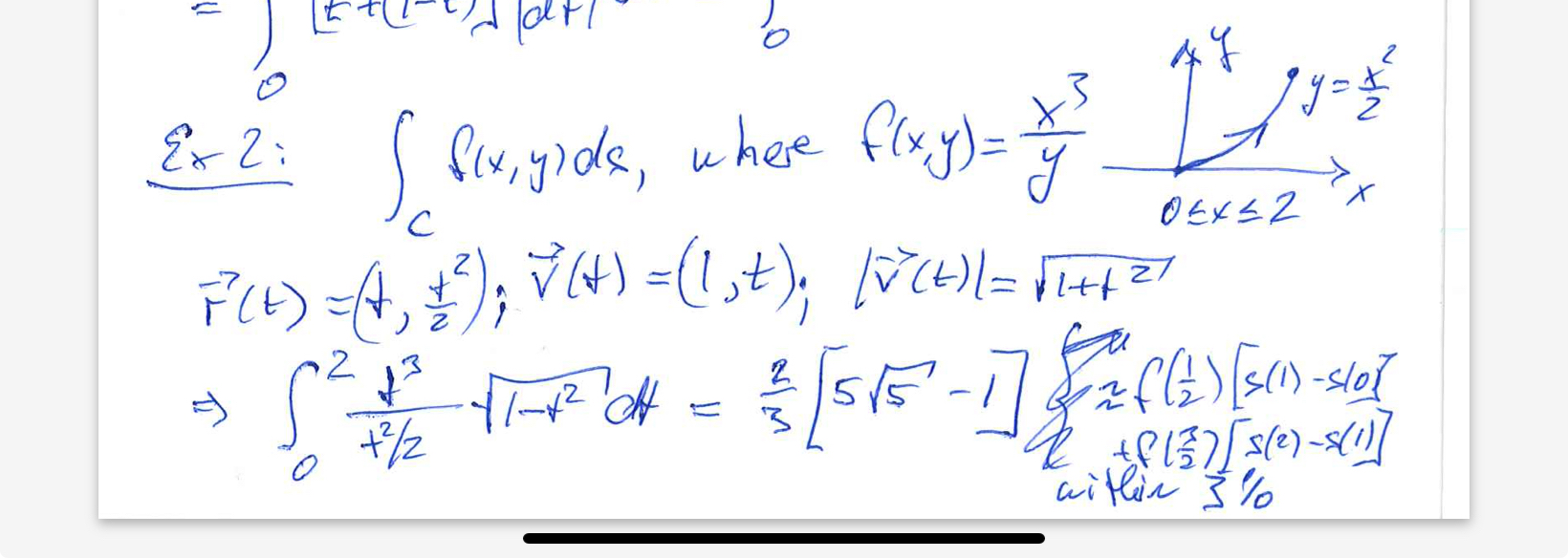 Ex 2 : c f ( x , y ) d s , where f ( x , y ) = x