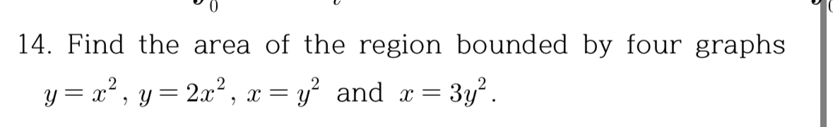 Find the area of the region bounded by four