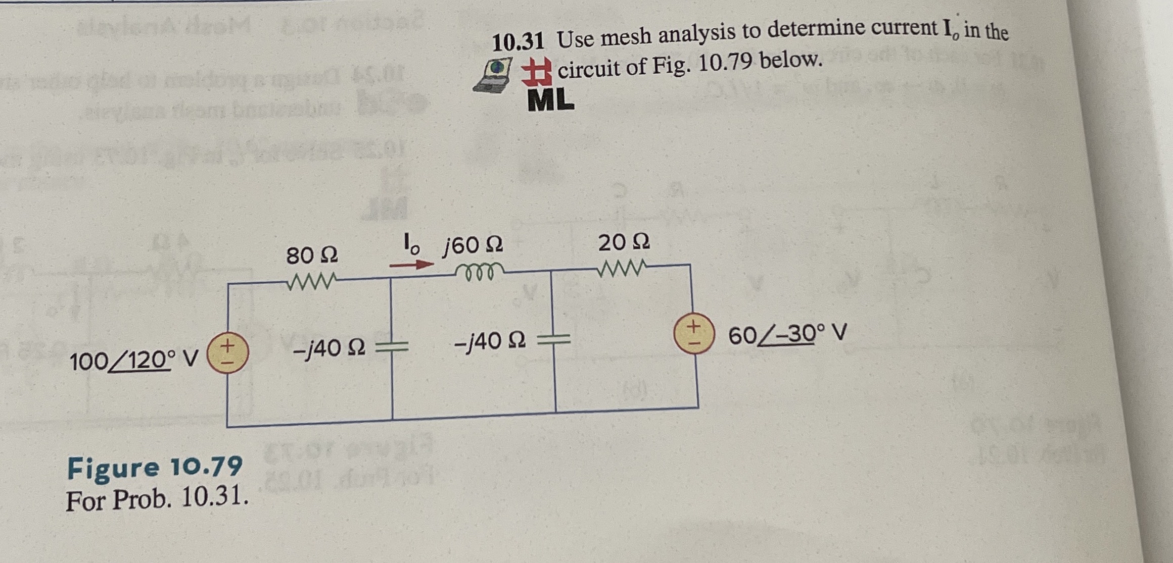 1 0 . 3 1 Use mesh analysis to determine current
