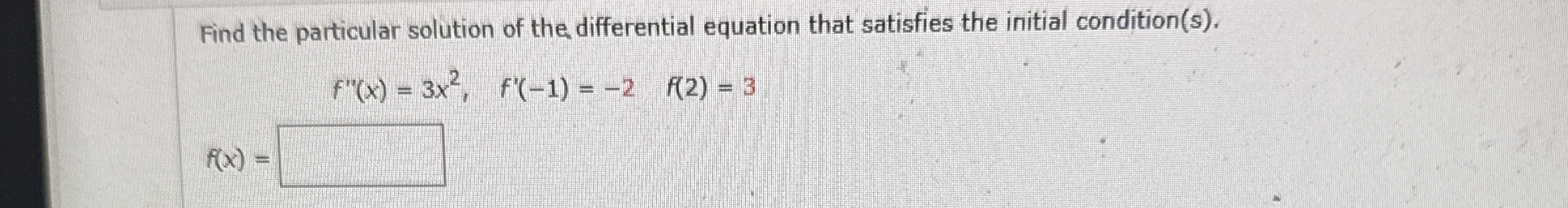 Find the particular solution of the differential