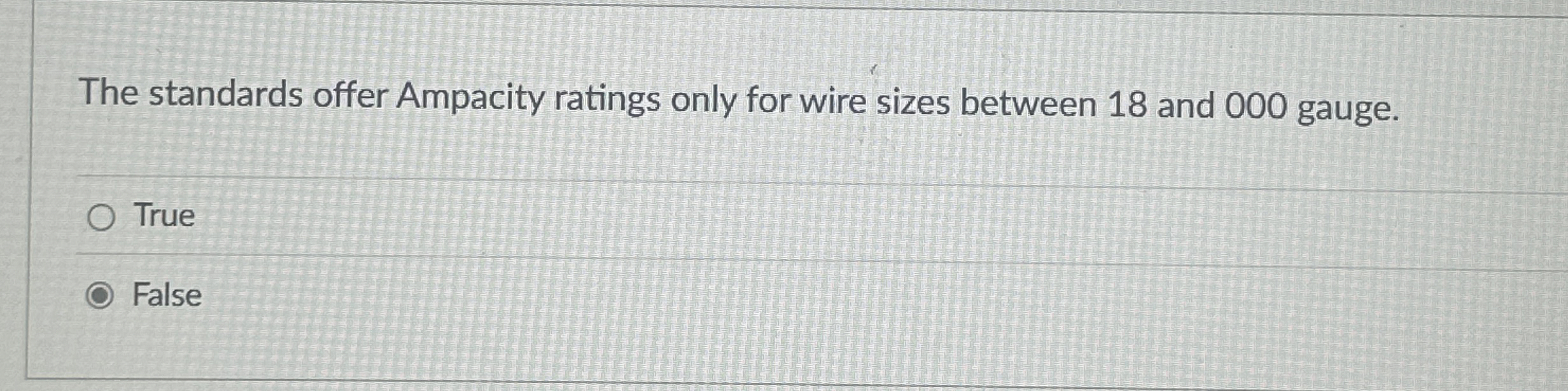 The standards offer Ampacity ratings only for