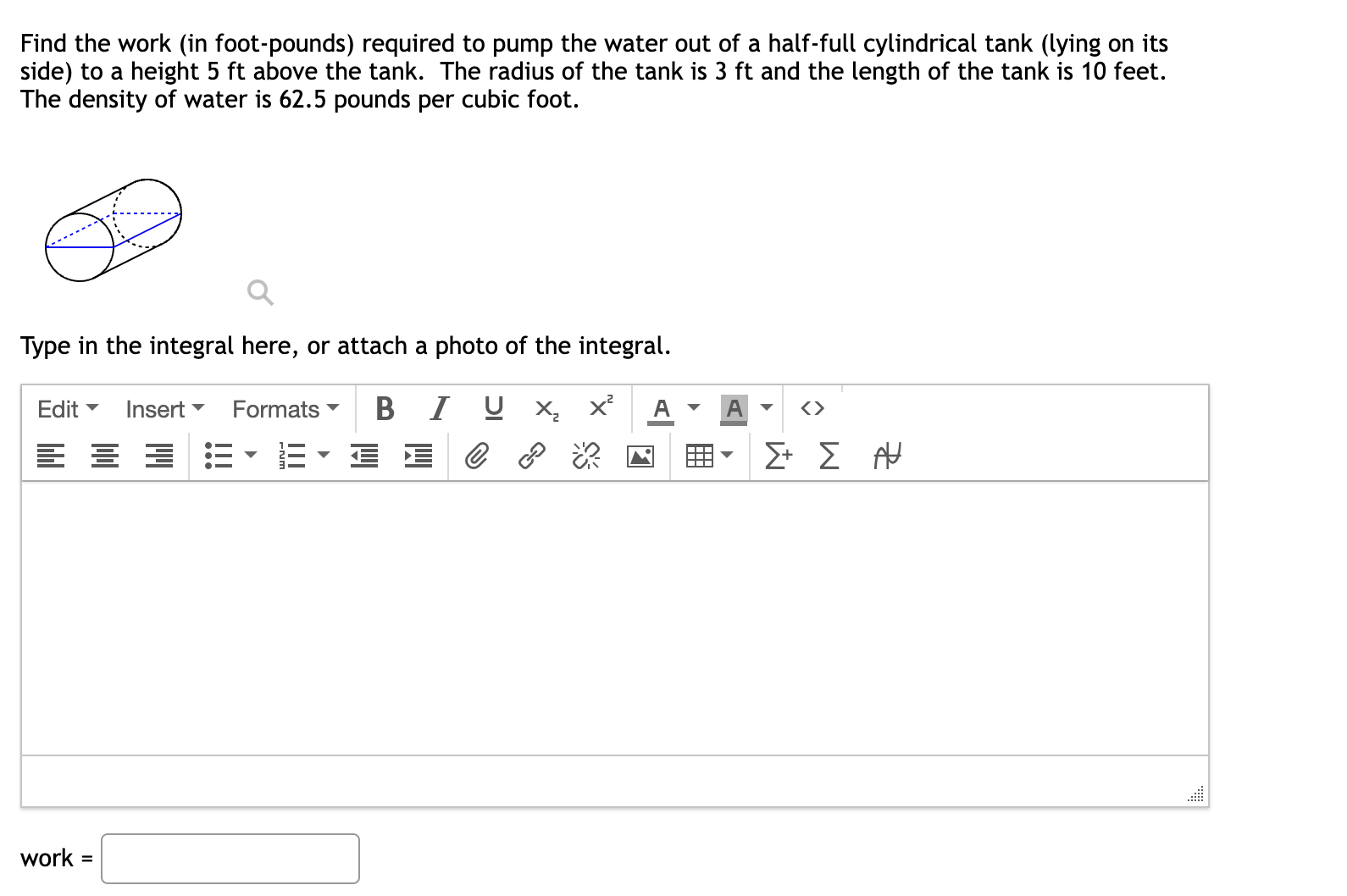 Find the work ( in foot - pounds ) required to