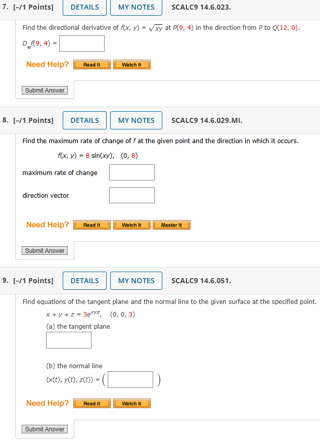 [ ( - ) / ( 1 ) Points ] SCALC 9 1 4 . 6 . 0 2 3