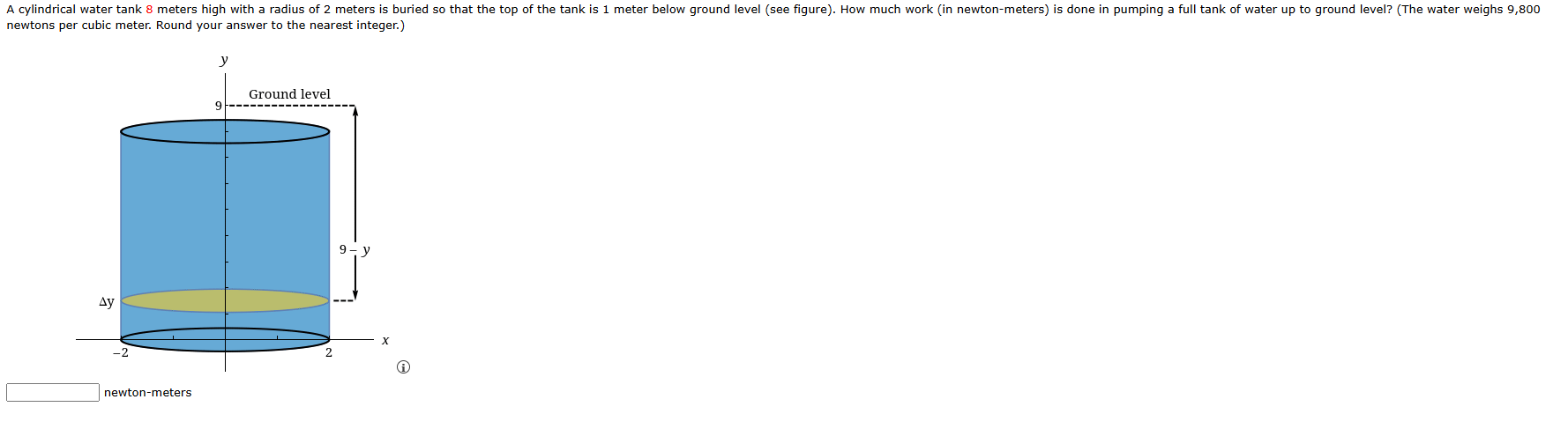 newtons per cubic meter. Round your answer to the