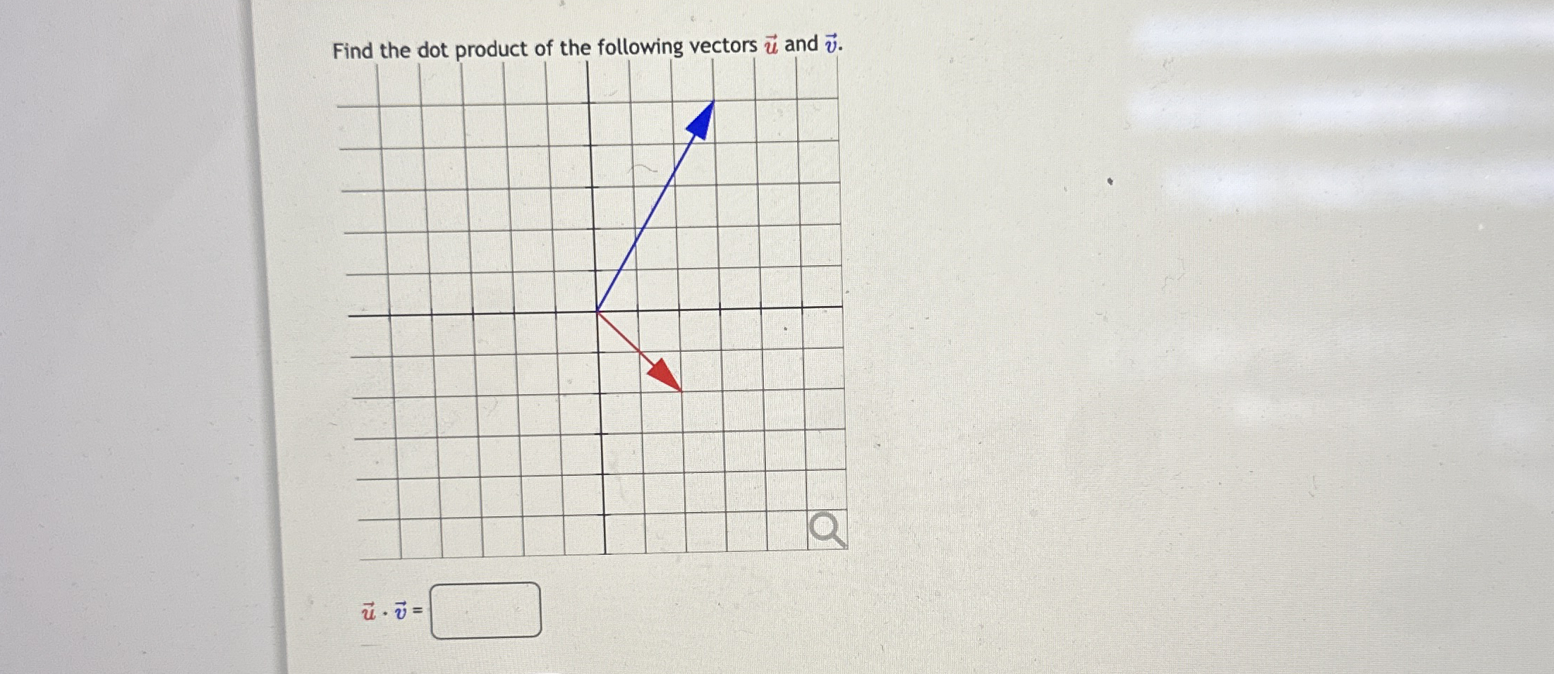 Find the dot product of the following vectors vec