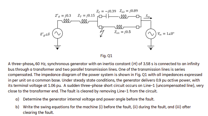 A three - phase, 6 0 Hz , synchronous generator
