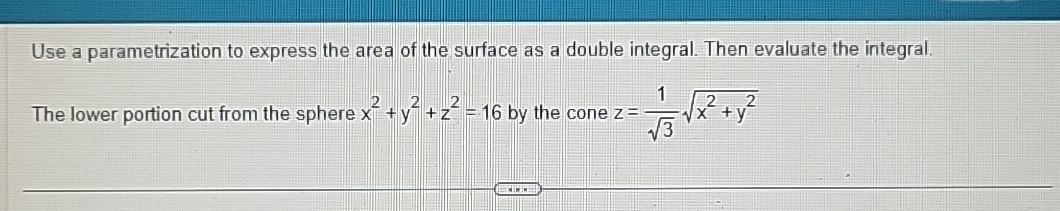 Use a parametrization to express the area of the