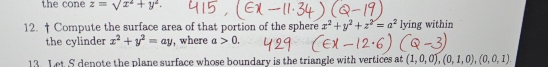 Compute the surface area of that portion of the