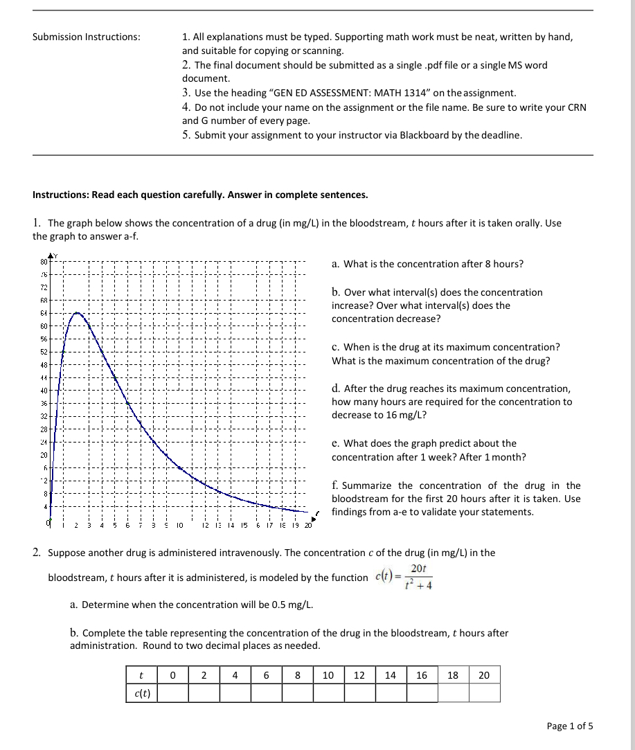 Submission Instructions: All explanations must be