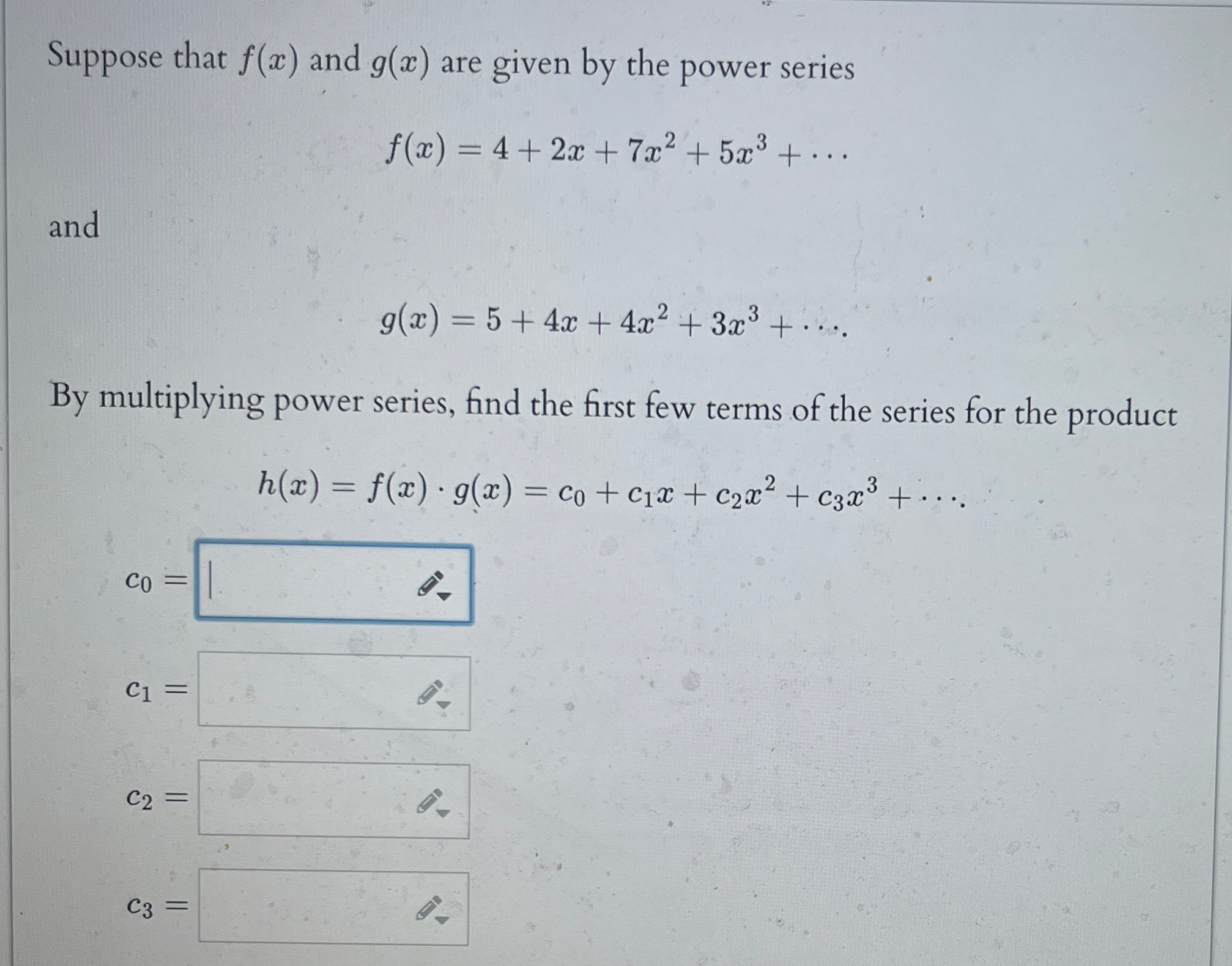 Suppose that f ( x ) and g ( x ) are given by the