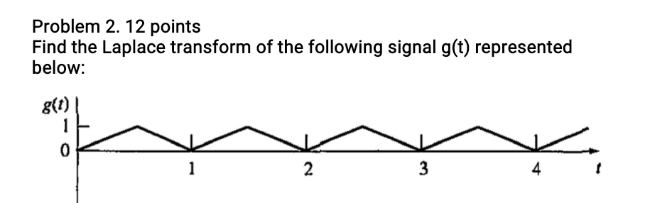 Problem 2 . 1 2 points Find the Laplace transform