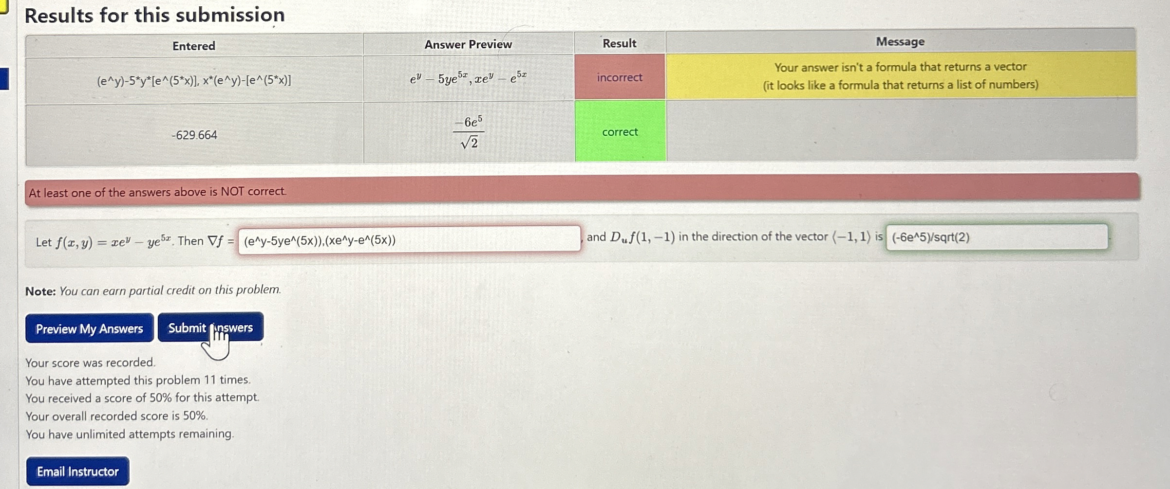 Results for this submission \ table [ [ Entered ,