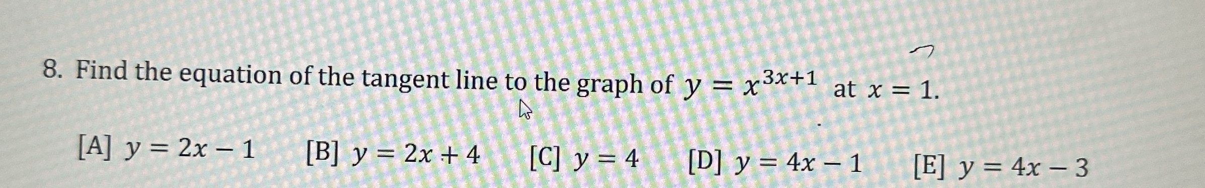 Find the equation of the tangent line to the