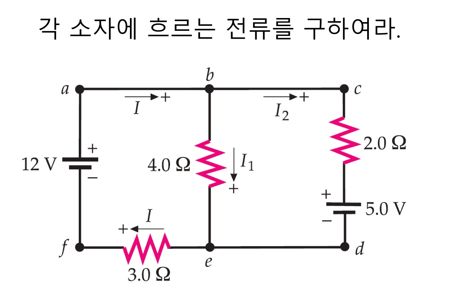 Find the current flowing through each element.
