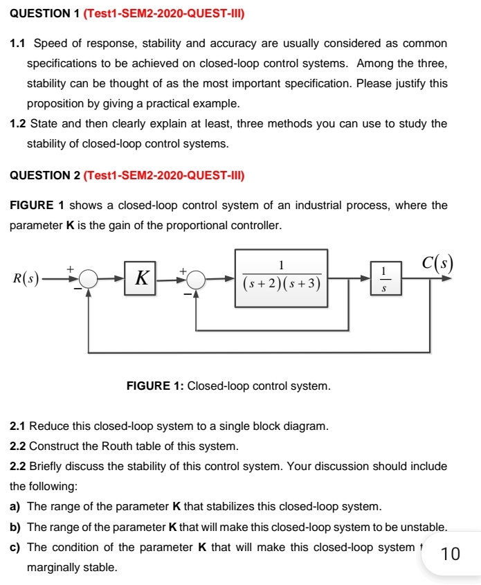 QUESTION 1 ( Test 1 - SEM 2 - 2 0 2 0 - QUEST -